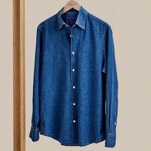 Robert Talbott Denim Button Up Shirt in Medium